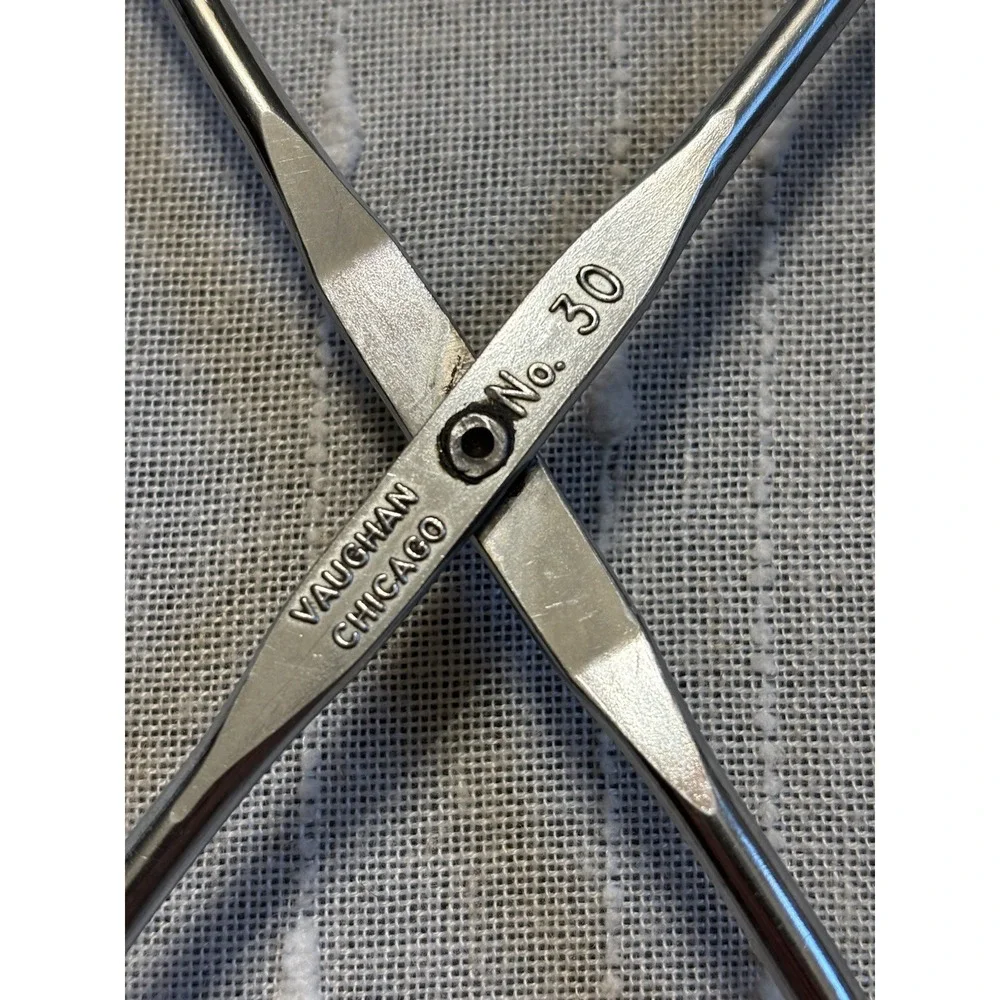 Vintage Vaughan Chicago No. 30 Tongs With Curved Teeth Stainless Kitchen Utensil